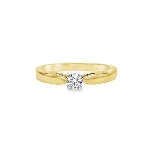 9ct Yellow Gold Diamond Solitaire Ring