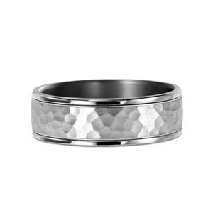 Gents Tantalum Hammered Finish Band