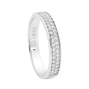 Engagement Rings: Sterling Silver Pave Set Band