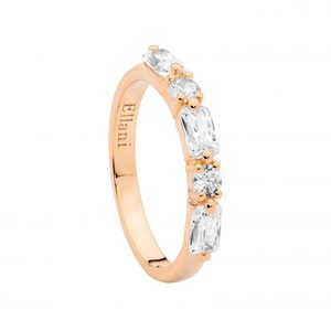 Engagement Rings: Rose Gold Plate Ring With Cubic Zirconia
