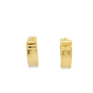 9ct Yellow Gold Wide Elongated Huggies