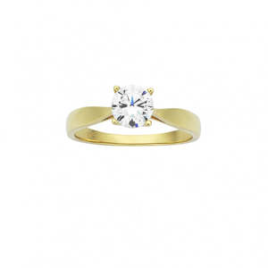 9ct Yellow Gold Cubic Zirconia Solitaire Ring