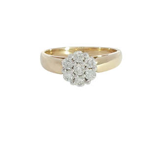 Engagement Rings 1: 9ct Yellow Gold Diamond Cluster Ring