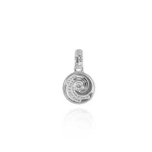 Evolve Jewellery Silver Ocean Wave Coin Pendant Charm (Confident)
