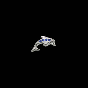 Gemstone Jewellery: Sterling Silver STOW Sapphire Dolphin Charm (Friendship)