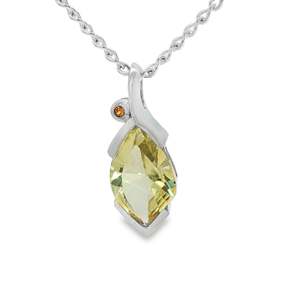 Sterling Silver Lemon Quartz & Citrine Gemstone Necklace