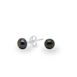 Dyed Black Freshwater Pearl Studs