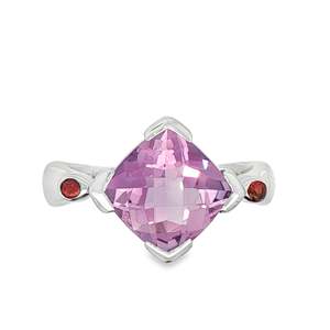 Sterling Silver Amethyst & Rhodolite Garnet Ring