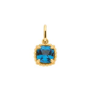 Gifts Under 500: 9ct Yellow Gold Synthetic Blue Spinel Square Pendant