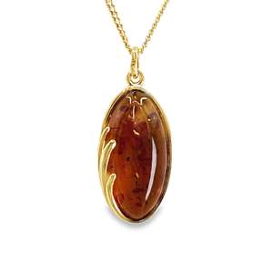 9ct Yellow Gold Baltic Amber Necklace