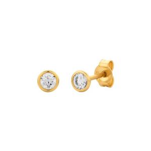 Gold Jewellery: 9ct Yellow Gold Cubic Zirconia Stud Earrings