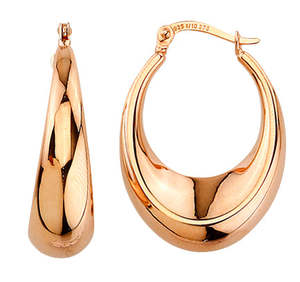 Christmas 2024: 9CT ROSE GOLD SILVER BONDED OVAL HOOPS