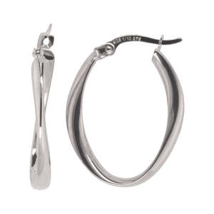 Christmas 2024: 9ct White Gold and Silver Bonded Twist Hoop Earrings
