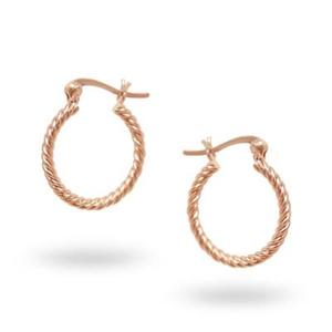 Christmas 2024: Sterling Silver Rose Plated Rope Hoop Earring