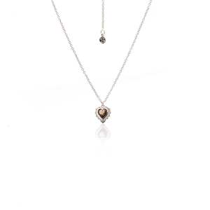 Christmas 2024: Silk & Steel Smokey Quartz Amour Heart Necklace