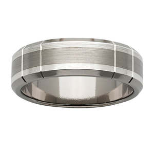 All Jewellery: Gents Titanium & Sterling Silver Band