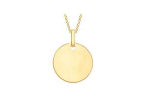 9K Yellow Gold Small Round Disc Pendant