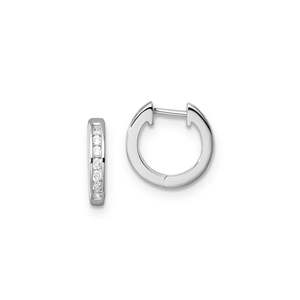9K White Gold Lab Grown Diamond Huggie Earrings