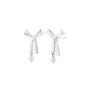Earrings: Karen Walker Sterling Silver Bow Studs with Pearl