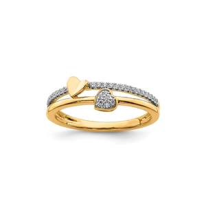 9K Yellow Gold Lab Grown Diamond Heart Ring