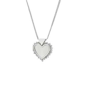 Gifts Under 500: Karen Walker Sterling Silver Flaming Mother Of Pearl Heart Necklace
