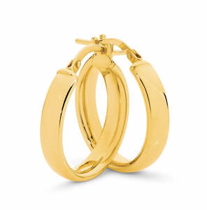 Earrings: 9ct Yellow Gold Silver Filled Hoop Earrings