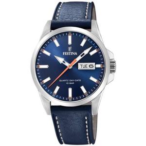 Festina Gents Watch with Blue Dial & Leather Strap