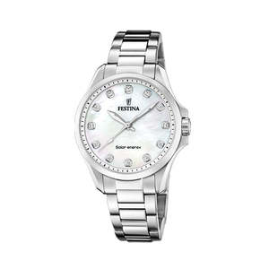 Festina Solar Powered Dress Watch with White Dial