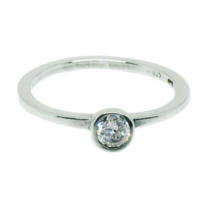 Gifts Under 100: Sterling Silver Cubic Zirconia Solitaire Ring