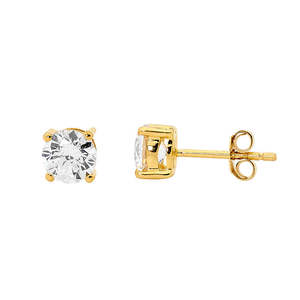 Gifts Under 100: Claw Set Stud Earrings with 18ct Gold Plate