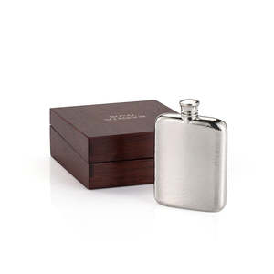 Royal Selangor Pewter Giftware. Hipflask in Wooden Gift Box 14cl