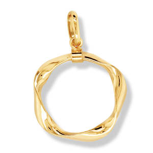 Gifts Under 200: 9k Gold Silver Bonded Twist Circle Necklace