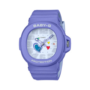 Baby-G Watch Purple with Colour Change Heart Dial