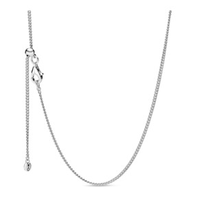 Pandora Adjustable Silver Curb Chain Necklace
