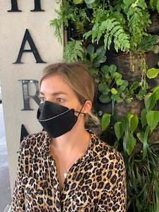 Face Masks: 4 layer 3 d Face Mask - Black - single mask