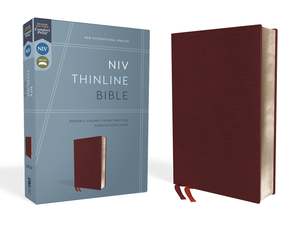Zondervan: NIV, Thinline Bible, Bonded Leather, Burgundy, Red Letter, Comfort Print