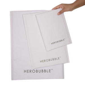 White Compostable HEROBUBBLE Mailer - From Packs of 25