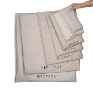 Hero Packaging Sale: White / Grey Home Compostable HEROPACK Mailers - from packs of 25