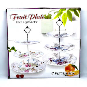 Plastic 3 Layer Flat Fruit Tray - 3 Partition