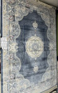 Traditional Rugs: Abadis Dark Blue Traditional Area Rug