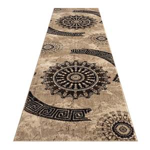 Round Rugs: Celestial 6447 Brown Hallway Runner