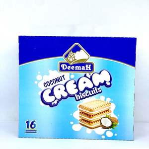 Snacks: DEEMAH Coconut Cream Biscuits 16x27g 432g