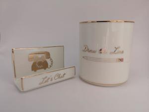 Pencil Cup and Card Holder Combo