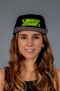 HVT Flat Peak Hat Black/Yellow [Hi-Vis]