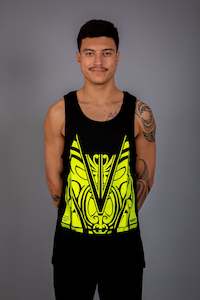 Mens Maori: Maori Men's Singlet Yellow [Hi-Vis]
