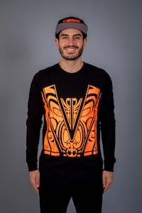 Mens Maori: Maori Unisex Longsleeve Orange [Hi-Vis]