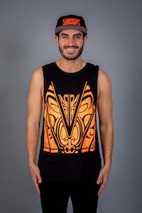 Mens Maori: Maori Men's Muscle Singlet Orange [Hi-Vis]