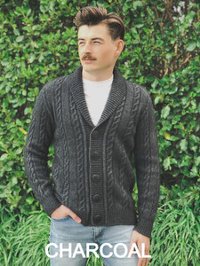 Products: Men's Cable Button Jacket (9810) possum merino