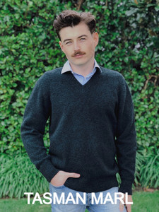 Products: Men's Vee Neck Sweater (9830) possum merino