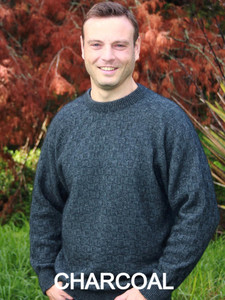 Products: Men's Crew Neck Sweater Purl Knit (9801) possum merino